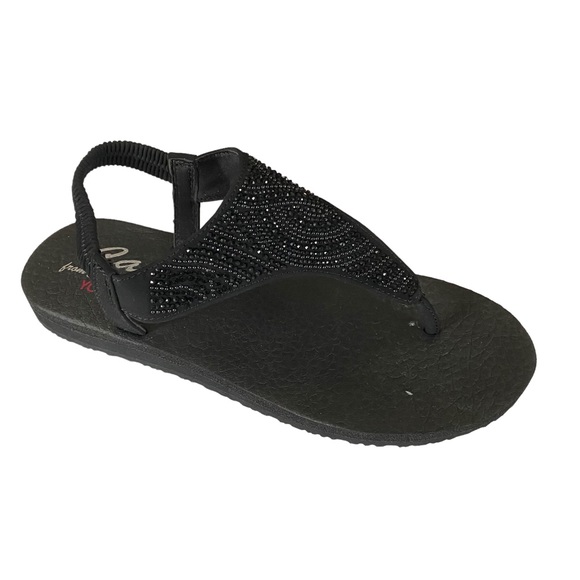Skechers Shoes Skechers Black Cali Yoga Foam Slip On Thong Sandal
